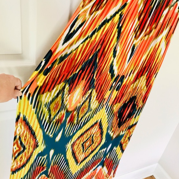 Gently Worn I.N. Studio V-Neck Sleeveless Maxi Dress Multi-Color Size 6 - Picture 5 of 9